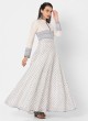 White And Light Blue Anarkali Suit